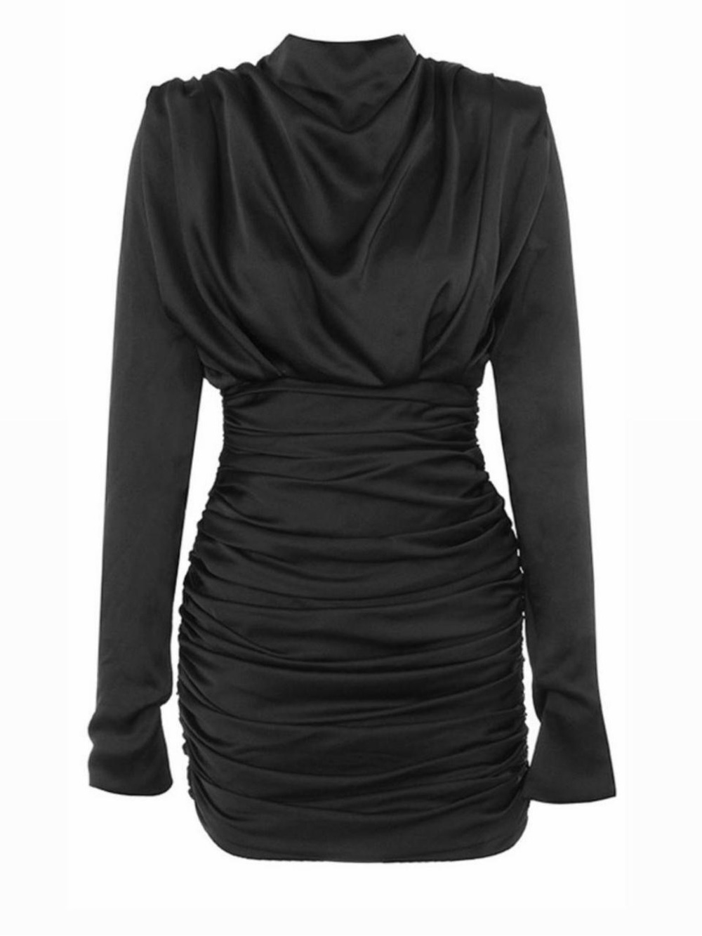 House of CB Giorgiana Black Ruched Mini Dress Size M - NWT